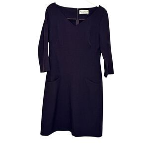 M.M. Lafleur Dress Womens 8 Purple 3/4 Sleeve Pockets Career Made New York City